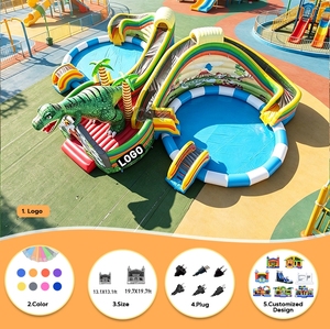 Parco Acquatico Gonfiabile Gigante a Tema Dinosauri per Adulti e Bambini - Giochi e Attrazioni - Product Image 2