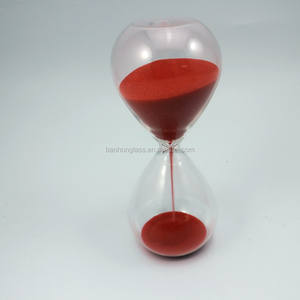 Usine pas cher petit verre clair soufflé à la bouche 5 minutes Art déco sablier écologique rouge/bleu/vert couleurs de sable personnalisables - Product Image 3