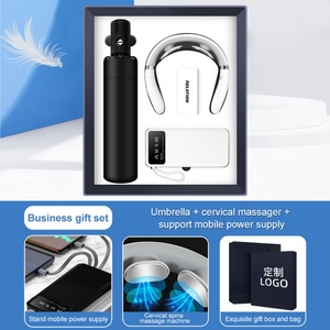 Juego de Regalo Empresarial 3 en 1: Paraguas + Dispositivo de Masaje Cervical + Banco de Energía y Soporte para Teléfono Móvil - Product Image 4