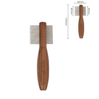 Kit de toilettage pour animaux de compagnie de qualité professionnelle avec manche en bois massif, peigne démêlant et démoussant, personnalisable en usine, ensemble de toilettage pour chats