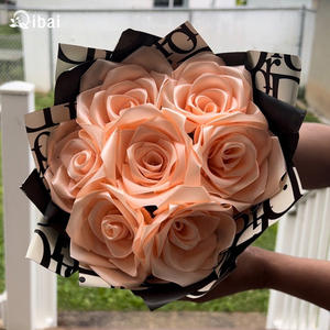 Qibai 20 hojas diseño de papel de arte Floral Brooke patrón de mármol impermeable Paquete de papel de regalo de flores mate para ramos - Product Image 2