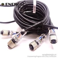Insert de connecteur m12 d'approvisionnement d'usine femelle 4 broches avec indicateur led avec câble 2M