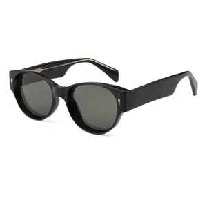 Schlussverkauf neutrale kleine rechteckige Rahmen-sonnenbrille mit Rift schwarz polarisierte Sonnenbrille UV400 individuelles Logo Brille