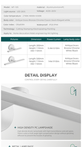 Modern Aluminum LED Wall-Mounted Mirror Lamp High CRI 95 IP44 Rated for <b>Indoor</b>/Outdoor Use Living Room Hotel Vanity <b>Lighting</b> - Product Image 6