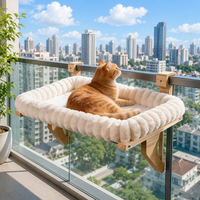 Repose-pieds pour chat sur le rebord de la fenêtre, lit suspendu robuste pour chat avec coussin doux, hamac de repos pour animaux domestiques d'intérieur pour les chats de grande taille