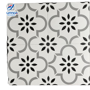 Sunnda - Style italien - Blanc et noir - Moderne - Rustique - Motif floral - Porcelaine - ACCENTS d'intérieur - Antibactérien - Antidérapant - Pour les murs de la villa - Product Image 4