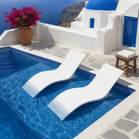 Chaise longue de piscine portable résistante aux UV et anti-jaunissement, utilisable dans l'eau, pour hôtel et parc aquatique