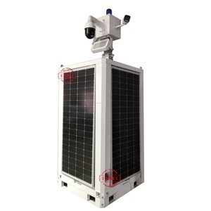 Năng lượng mặt trời Powered Mobile CCTV tháp giám sát với cột điện cho xây dựng trang Web giám sát - Product Image 3