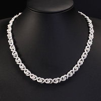 Meilleur Prix Mode Moissanite Chaîne Infinie 9mm 13mm Ice Out 925 Sterling Silver Hip Hop Bijoux VVS Moissanite Chaîne Cubaine