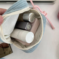 Mini pochette de maquillage en velours côtelé personnalisée en usine sac de rangement de maquillage de voyage personnalisé avec grand sac à main de rangement pour serviettes à glissière