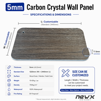 Panel & Papan Dinding 4x8, Panel Cladding Kristal Karbon PVC 5mm untuk Panel Dinding Dekoratif Interior