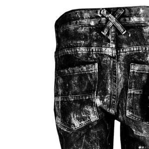 กางเกงยีนส์ทรงบูทคัทคุณภาพสูงแบบใหม่ ทรงสกินนี่ ล้างแบบวินเทจ สำหรับผู้ชาย - Product Image 4