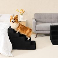 Escalier pour chien pour lit surélevé 22,5 po de hauteur, marchepieds 5 marches pour lit, rampes antidérapantes et équilibrées pour petits chiens et chats, rampe intérieure pour animaux de compagnie