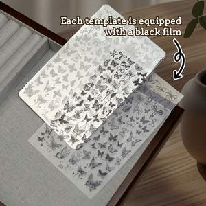 Nouvelle mode Nail Art Image Design estampage modèle fleur papillon impression vernis à ongles modèle de transfert bricolage plaque à ongles - Product Image 3