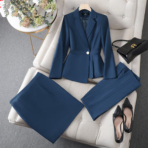<span class=keywords><strong>Automne</strong></span> et <span class=keywords><strong>hiver</strong></span> blazer à manches longues costume bureau 3 pièces pantalon ensemble avec <span class=keywords><strong>jupe</strong></span> pour femme - Product Image 1