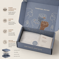 Caja de Envío Personalizada con Impresión Interior y Exterior, Juego de Cajas de Embalaje Azules para Pequeñas Empresas, Juego de Cajas de Envío para Marca Propia