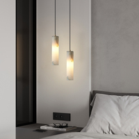 Lustres en marbre de luxe, décoration moderne pour salon, luminaire suspendu en albâtre à tête unique, lampe suspendue en albâtre pour chambre à coucher