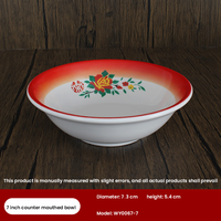 Vaisselle en mélamine de Style chinois assiette à dîner rouge et blanc bol plat fleurs plantes vaisselle personnalisée ensemble rouge