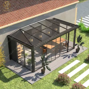 Özelleştirilmiş açık kış bahçe Sunroom alüminyum alaşımlı çerçeve tek duvarlı solaryum cam evler