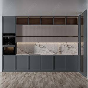 الفاخرة جزيرة الأثاث خزانة باب بمصراع دوّار Moderniz الذكية وحدات رمادي أزرق اللون غشاء المطبخ خزائن المطبخ - Product Image 2