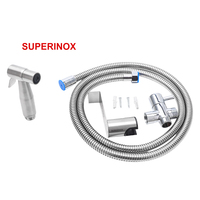 SUPERINOX Pulvérisateur de bidet tout-en-un avec vanne en T et support mural inclus
