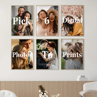 Lot de 6 impressions sur toile personnalisées, affiches murales photo pour la vie de famille, animaux de compagnie, anniversaires, mariages, paysages, décoration intérieure