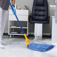 Tête de balai serpillère commerciale bleue de remplacement, de haute qualité, couleur personnalisée, écologique, durable, avec manche extensible