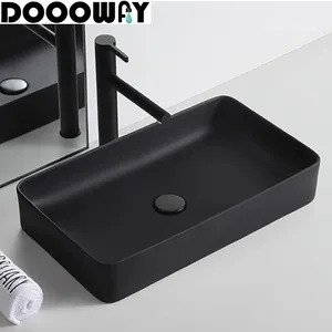 De cerámica rectangular un lavabo en el cuarto de baño encimeras de baño cuenca decoración con superficie sólida