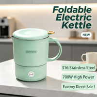 Bouilloire électrique pliable, idéale pour les voyages, grande capacité, bouilloire électrique en acier inoxydable, directement de l'usine