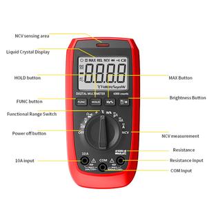 Instrumento de Medición y Análisis de Alta Capacitancia con Pantalla LCD y 6000 Lecturas, Detector de Voltaje sin Contacto (NCV) - Product Image 4