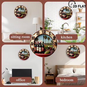 Round Wooden <b>Wall</b> <b>Clock</b> 25Cm <b>Silent</b> Rustic Farmhouse Decor For Living Room Home Decor - Product Image 3