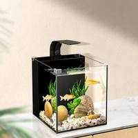 Aquarium transparent ultra-clair de petite taille avec éclairage LED intégré, filtration arrière en acrylique, économe en énergie, vente en gros