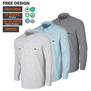 Vente en gros OEM – Chemise de pêche à manches longues pour homme en Spandex/Polyester, séchage rapide, respirante, protection solaire, pour sports de plein air - Product Image 1