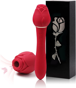 JoyPark Rose Vibratore a Bacchetta Rosso in Plastica, Ricaricabile USB, Vibratore per Punto G, 10 Velocità, 40dB, Senza Lattice, per Clitoride e Vagina - Product Image 1