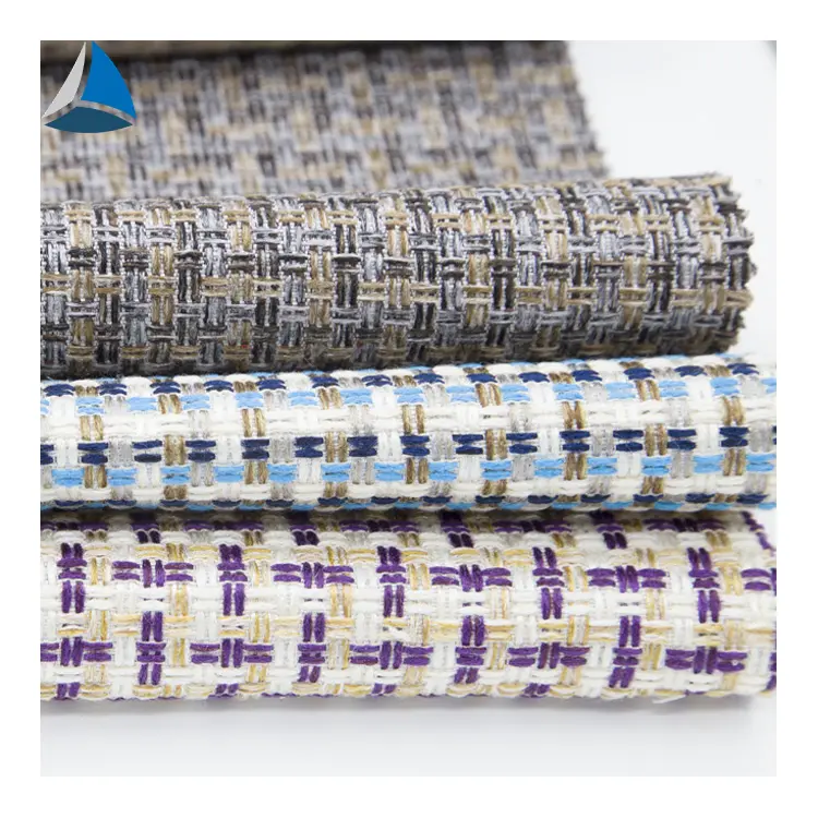 100% hilo de poliéster teñido sofá materiales de tela de tejidos en el extranjero textiles