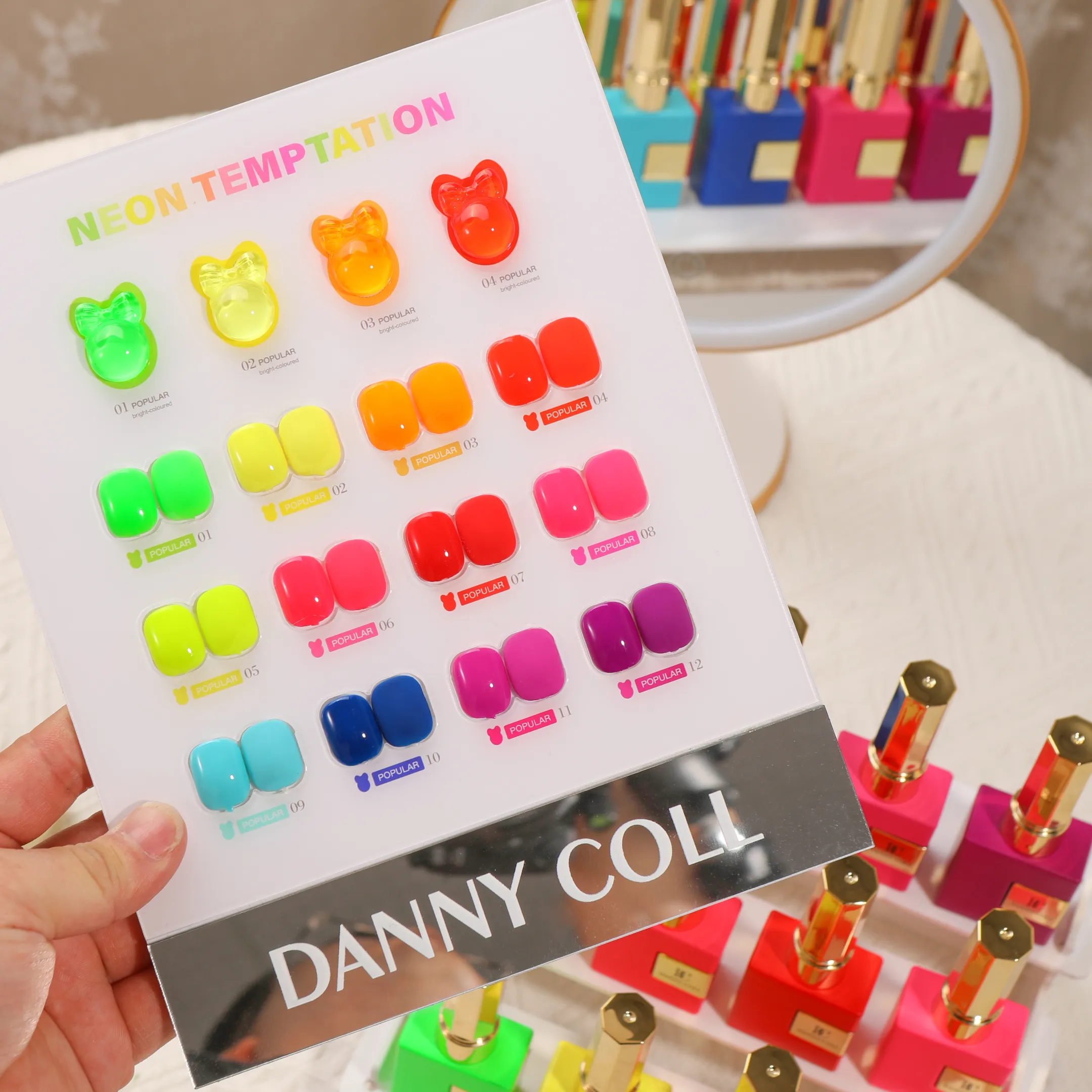 12 colores multicolor Fallfluorescence estilo coreano esmalte de uñas Popular Glue Nail Air Shop dedicado Nail Glue Salon Uv Gel
