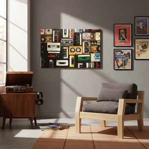 Impresión en Lienzo de Cinta de Casete Vintage: Decoración Artística para Sala de Música, Lienzo Enrollado - Product Image 3