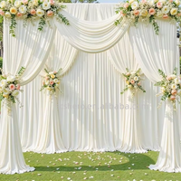 Rideaux de fond élégants en ivoire sans plis pour mariages, fêtes, décors photo, baby showers et décorations
