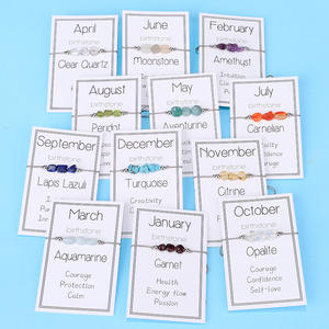 Bracelet <span class=keywords><strong>de</strong></span> pierre <span class=keywords><strong>de</strong></span> <span class=keywords><strong>naissance</strong></span> à la mode pour femmes fait à la main avec perles <span class=keywords><strong>de</strong></span> pierre naturelle corde tressée et carte <span class=keywords><strong>de</strong></span> mois cadeaux <span class=keywords><strong>de</strong></span> bijoux d'anniversaire - Product Image 3