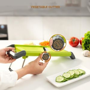 New Arrivals Kitchen Accessories Manual <b>Vegetable</b> Slicer Adjustable Cutter Stainless Steel Hand Wash Only with Container - Product Image 4