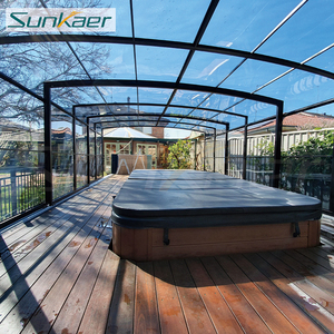 Recinto de Patio Anti-UV fuerte y estable, buen <span class=keywords><strong>precio</strong></span>, cubiertas de <span class=keywords><strong>terraza</strong></span> de PVC, dosel retráctil para puerta de solárium, parasol para Patio - Product Image 5