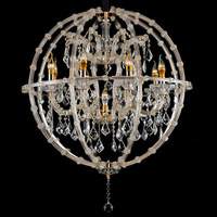 Lustre LED en cristal de style américain personnalisé en forme de cage à oiseaux pour hôtel, mariage, salon et salle à manger - Éclairage de luxe