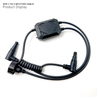 Cable divisor GPS táctico en espiral QCNV 1 a 2 para imágenes térmicas NVG para configuraciones de fusión de visión nocturna de doble dispositivo