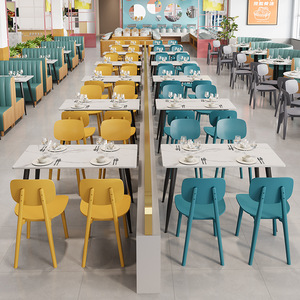 Mesa y Sillas de Comedor Comerciales para 4 Personas, para Cafetería de Empresas, Comedor Estudiantil, Bar de Snacks, Combinación para Catering y Mobiliario para el Hogar - Product Image 4