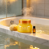 Gommage corporel exfoliant au sucre AHA, beurre de karité, hydratant, nettoyant en profondeur, rajeunissant la peau, vente en gros ODM OEM