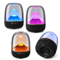 Enceintes Bluetooth sans fil 20W HiFi Stéréo avec Lampe RVB, Design Transparent, Rechargeable, pour Bureau, Décoration d'Intérieur, Chevet et Fêtes