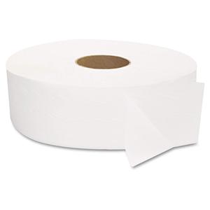 GEN 1513 JRT Jumbo Bath Tissue 2-Ply White Bamboo Toilet <b>Paper</b> Strong and Soft <b>Embossed</b> Dot 12\" Diameter (Case of 6) - Product Image 5