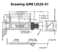 Écran OLED COG de 0,63 pouce GME12028-01 NE063XI-W-H14-02, blanc, circuit intégré SSD1312, résolution 120x28, interface I2C, soudure 14 broches