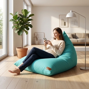 <span class=keywords><strong>Housse</strong></span> de pouf triangulaire de qualité, confortable, pour sol ou plage, imperméable en tissu Oxford, pour l'extérieur - Product Image 3