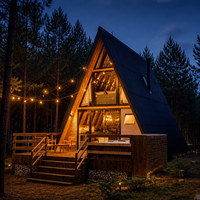 Structure en acier durable, cabane en A, maison préfabriquée modulaire, maison de vacances, villa de resort, directement de l'usine